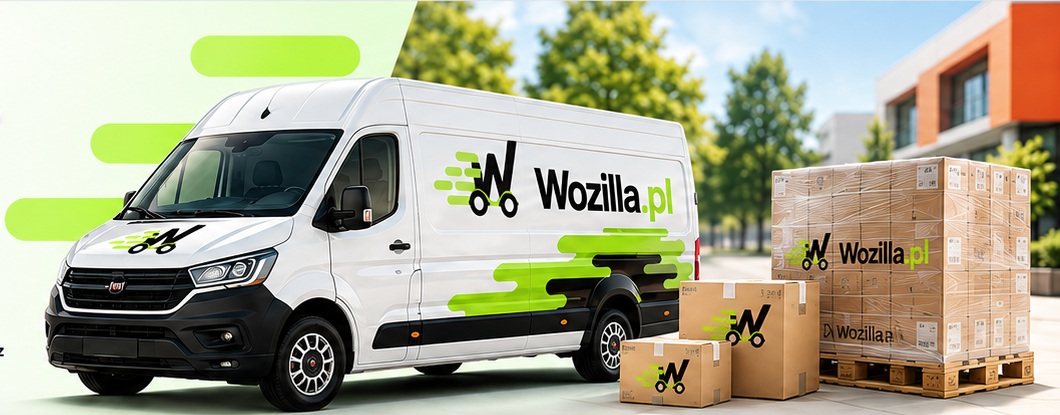 Bus kurierski Wozilla i paczki